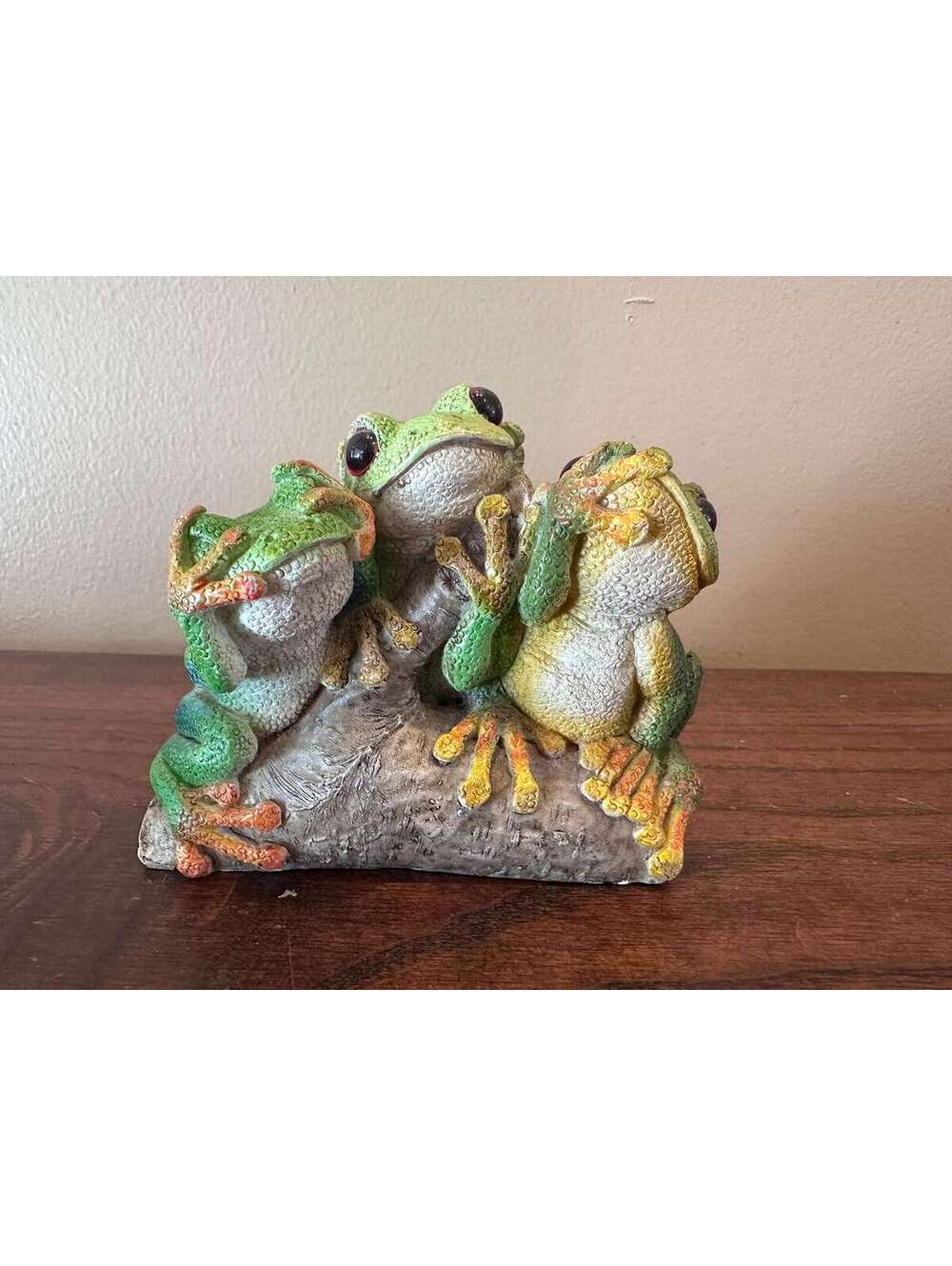See No Evil, Hear No Evil, Speak No Evil Frogs Resin Figurine
